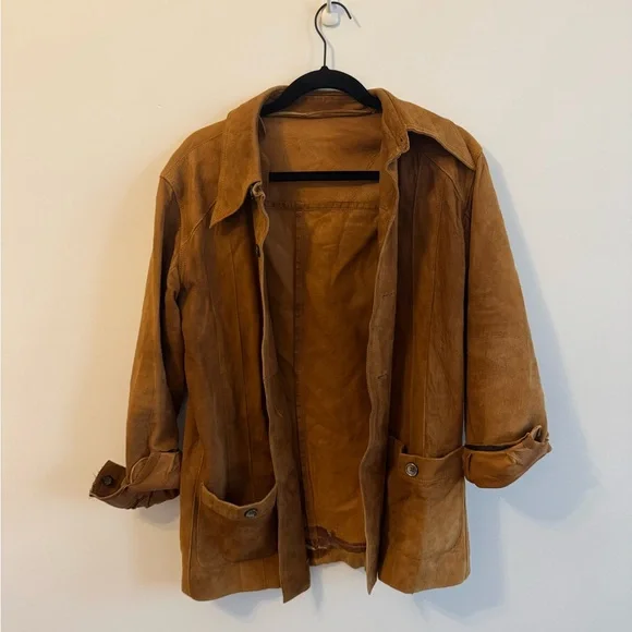 Vintage Men's Brown Suede Shirt Jacket - Picture 2 of 12